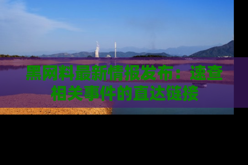 黑网料最新情报发布：速查相关事件的直达链接