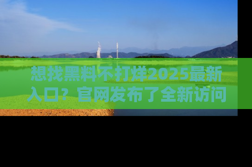 想找黑料不打烊2025最新入口？官网发布了全新访问指南！